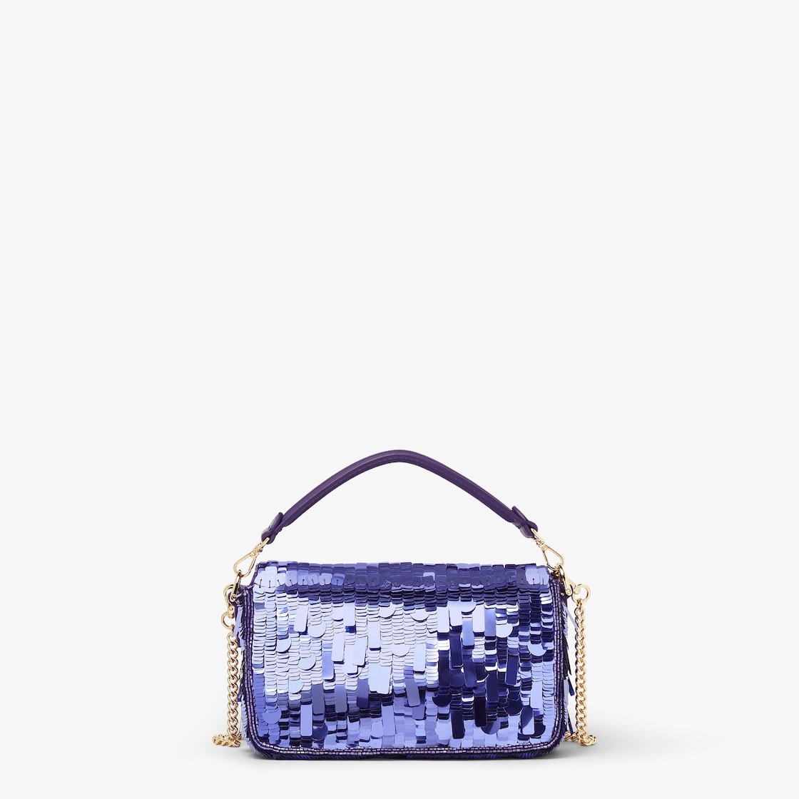 FENDI Baguette® Mini Bag embroidered with purple sequins - Image 6